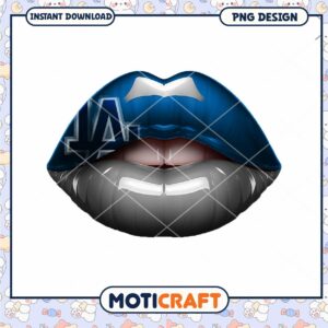 Stylish Blue and Black Lip PNG Design for Downloads