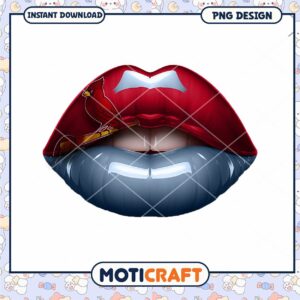 STL Cardinals Lips PNG Design