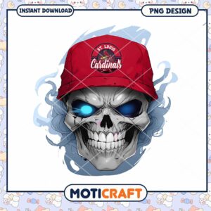 STL Cardinals Skull PNG Design