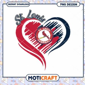 St Louis Cardinals Heart PNG