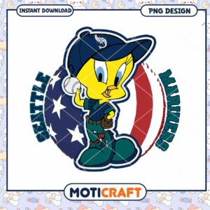 Seattle Mariners Tweety Bird PNG Baseball Design Download