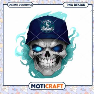 Seattle Mariners Skull PNG Design