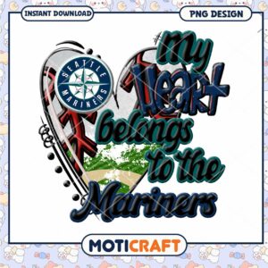 Seattle Mariners Heart PNG Design