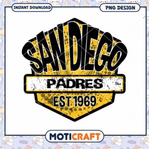 San Diego Padres Vintage Logo Instant Download PNG Design