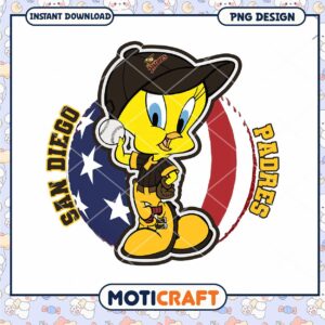 San Diego Padres Tweety Bird PNG Baseball Design Download