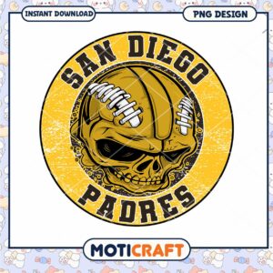 San Diego Padres Skull Football PNG Download Design