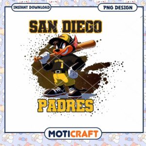 San Diego Padres Cartoon Character PNG Design Download