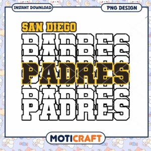San Diego Padres Bold PNG Design Instant Download Art