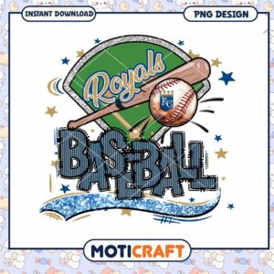 Royal Baseball PNG Design for Instant Download Art