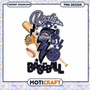 Rockies Baseball PNG Design for Instant Download Art