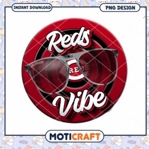 Reds Vibe Sunglasses PNG Design for Instant Download
