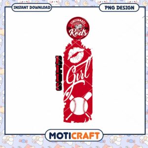 Reds Girl Baseball PNG Design