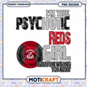 Reds Girl PNG Baseball Design