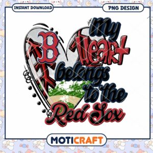 Red Sox Heart PNG Baseball Design