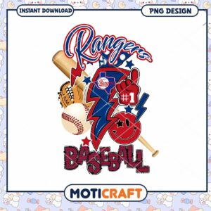 Rangers Baseball PNG Design Instant Download Graphic