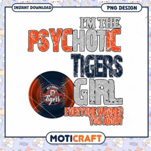 Psychotic Tigers Girl Baseball SVG Instant Download PNG
