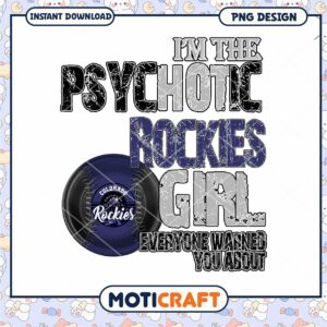 Psychotic Rockies Girl PNG Design