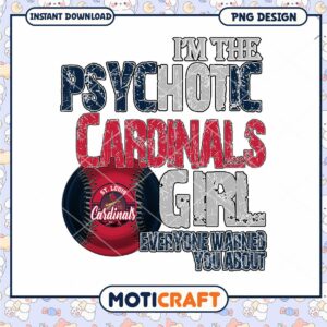 Psychotic Cardinals Girl PNG Instant Download Design
