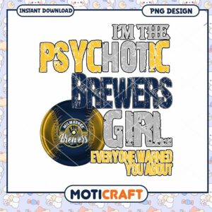 Psycho Brewers Girl Design for Milwaukee Fans PNG Download