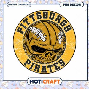 Pittsburgh Pirates Skull Football PNG Design Download