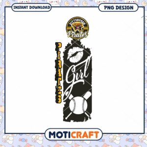 Pittsburgh Pirates Girl PNG Design for Instant Download