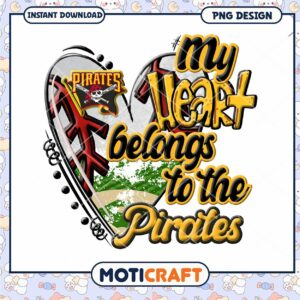 Pirates Baseball Heart PNG