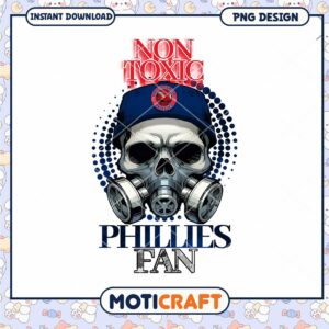 Phillies Fan Skull PNG Design