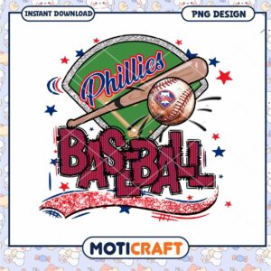 Phillies Baseball PNG Design for Instant Download Fun