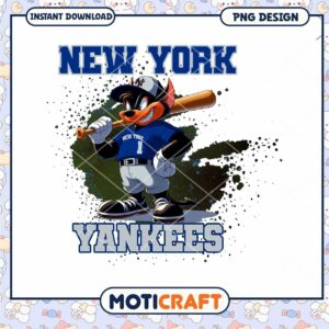 New York Yankees Cartoon Character PNG Instant Download