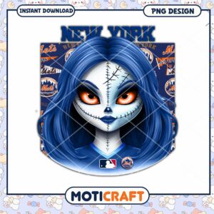 New York Mets Sugar Skull PNG Design
