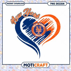 New York Mets Heart PNG Design