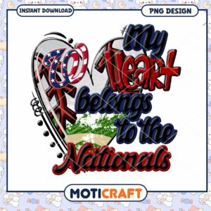 Nationals Baseball Heart PNG