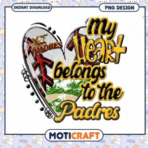 My Heart Belongs Padres PNG