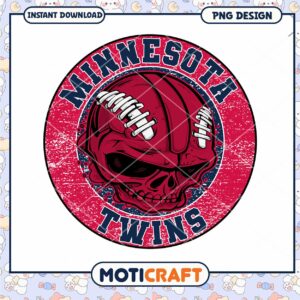 Minnesota Twins Skull Football Design PNG Download