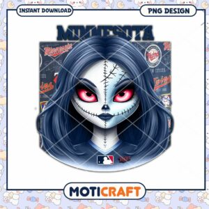 Minnesota Twins Halloween Girl PNG Digital Download Art