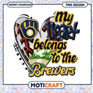 Milwaukee Brewers Heart PNG