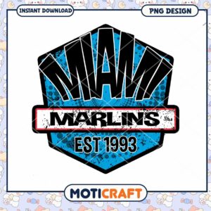 Miami Marlins Vintage Logo PNG Instant Download Design