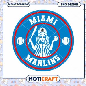 Miami Marlins PNG Design for Instant Download Print