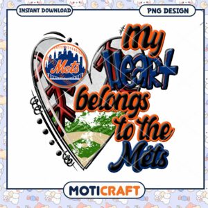 Mets Heart PNG Sublimation Design