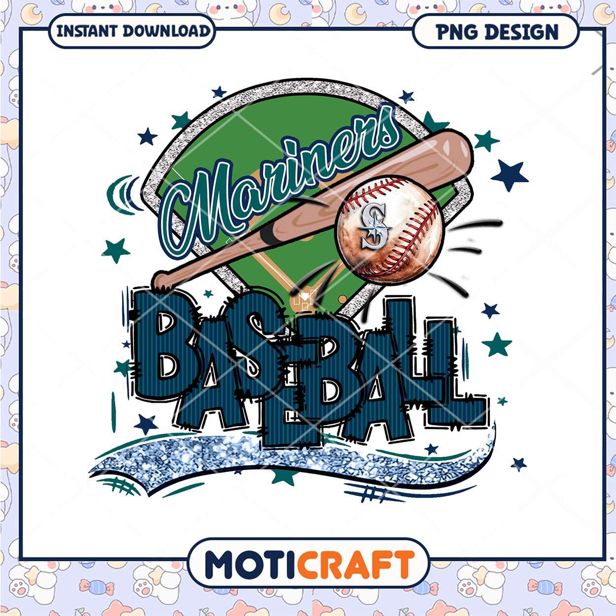 Mariners Baseball PNG Design for Instant Download Art Mariners Baseball PNG Design for Instant Download Art