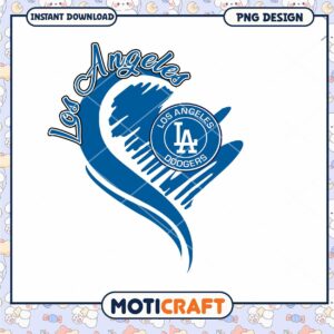 Los Angeles Dodgers Heart PNG Design for Fans