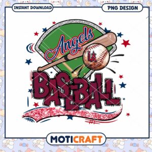Los Angeles Angels Baseball PNG Digital Download Design