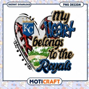 KC Royals Heart PNG Design