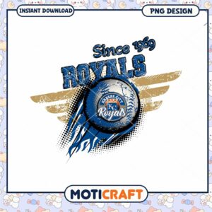Kansas City Royals Since 1969 Retro PNG Design Download