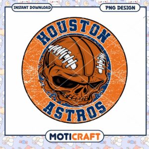 Houston Astros Skull PNG Design