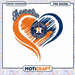 Houston Astros Heart PNG Design for Fans Instant Download