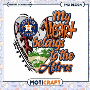 Houston Astros Heart PNG Design