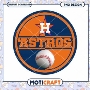 Houston Astros Baseball PNG Design for Instant Download