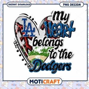 Dodgers Heart PNG Baseball Design