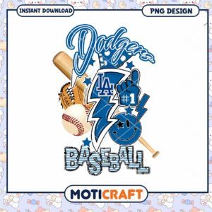 Dodgers Baseball PNG Design for Instant Download Fun